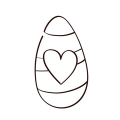 easter egg painted with heart line style