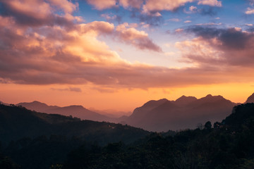 Sunset in the mountains