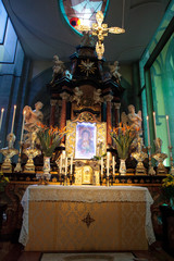 Re (VCO), Italy - December 19, 2017: Altar with 