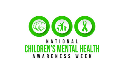 Vector illustration on the theme of National Children's Mental health awareness Week observed in Month of February, seeks to raise awareness about the importance of children's mental health.