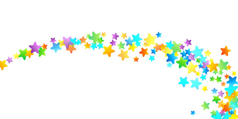 Rainbow Festive Confetti. Carnival Star Falling.