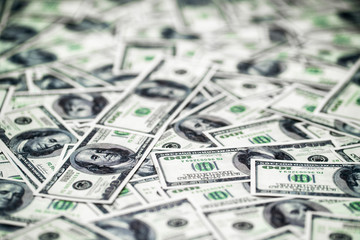 Closeup money background with shallow DOF. Business concept