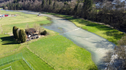 Fototapeta na wymiar Hochwasser der Lenne in Altenhundem