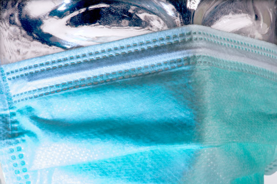 Mund und Nasenschutz, Schutzfunktion vor Viren und Keime, Detailaufnahme, close up