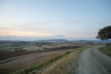 Magnificent Tuscan rolling hills landscape in the Val d