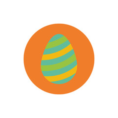easter egg painted with stripes block and flat style