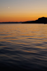 Fototapeta premium Beautiful lake view in Italy after sunset