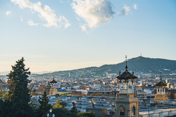 City buildings at the afternoon