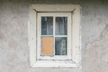 wooden windows in an abandoned building. old architecture