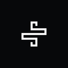  Minimal elegant monogram art logo. Outstanding professional trendy awesome artistic S SE ES SZ ZS initial based Alphabet icon logo. Premium Business logo White color on black background