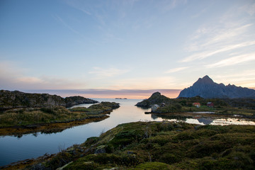 フィヨルドの夕暮れノルウェー