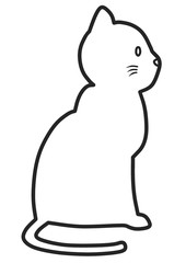 イラスト素材：座る猫