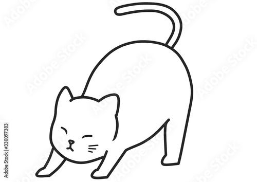 イラスト素材 伸びをする猫 Wall Mural Wallpaper Murals 黛仲 栞帆 イラスト素材 伸びをする猫 Wall Mural Wallpaper Murals 黛仲 栞帆