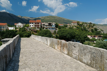 Fototapeta na wymiar Bridge over Trebisnjica river in Trebinje city, Bosnia and Herzegovina