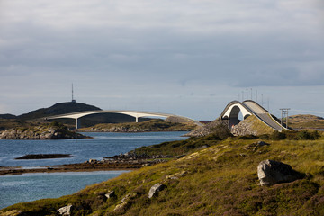 Lofoten Islands / Norway - August 30, 2017: A typical Bridge in Lofoten Islands, Nordland, Norway,...