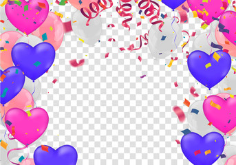 Illustration set colorful shiny balloons isolated on white background