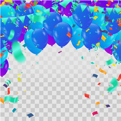 Illustration set colorful shiny balloons isolated on white background