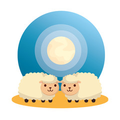 cute sheeps farm animals characters