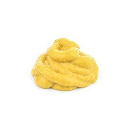 Yellow mustard sauce isolated on white background