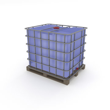 3d illustration of a liquid storage tank isolated on a white background.