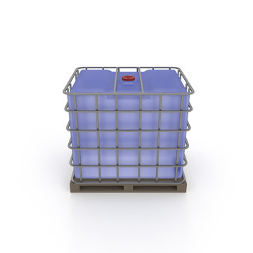 3d illustration of a liquid storage tank on a white background.