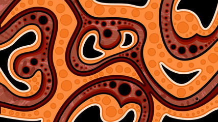 Illustration based on aboriginal style of background