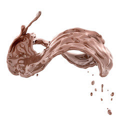 Splashing of chocolate abstract background 3d rendering