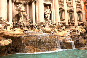 Roma, Italy - October 04, 2017: The Fontana di Trevi, Rome, Italy.