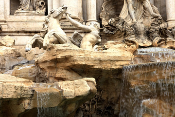 Roma, Italy - October 04, 2017: The Fontana di Trevi, Rome, Italy.