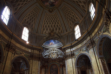 Fototapeta na wymiar Roma, Italy - October 04, 2017: The cupola of Santissima Trinità dei Monti church, Rome, Italy.
