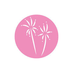 beautifull flowers garden block and line style