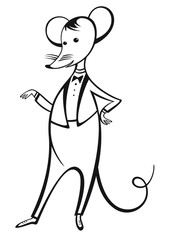Cartoon character mouse in a suit and tie