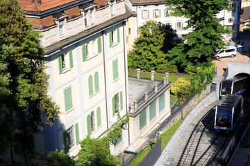Lugano / Switzerland - June 01, 2019: The Funicular, Lugano, Switzerland, Europe