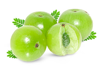 Indian gooseberry isolated on white background