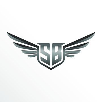 Initial Letter SB with Wings