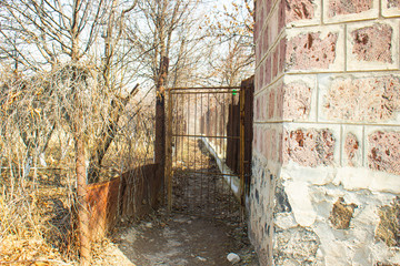 apple orchard with gate closed