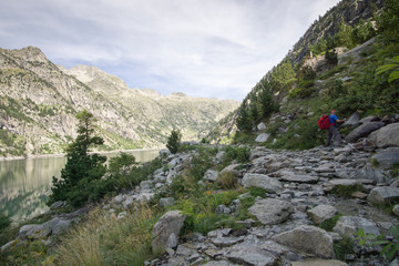 Cavallers dam reservoir in Boi valley Lerida Catalunya Spain