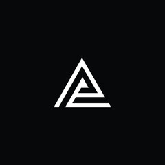  Minimal elegant monogram art logo. Outstanding professional trendy awesome artistic AE EA AP PA initial based Alphabet icon logo. Premium Business logo White color on black background