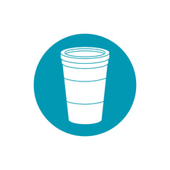 drinks disposable paper cup for takeaway blue block style icon