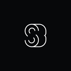  Minimal elegant monogram art logo. Outstanding professional trendy awesome artistic SB BS initial based Alphabet icon logo. Premium Business logo White color on black background