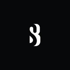  Minimal elegant monogram art logo. Outstanding professional trendy awesome artistic SB BS initial based Alphabet icon logo. Premium Business logo White color on black background