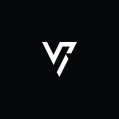  Minimal elegant monogram art logo. Outstanding professional trendy awesome artistic V R RV initial based Alphabet icon logo. Premium Business logo White color on black background