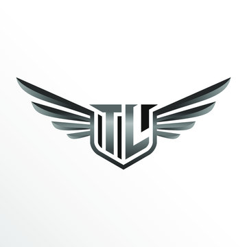 recommend clip art: Initial Letter TL with Wings
