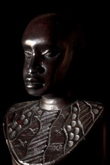 Fagnano Olona (VA), Italy - June 30, 2017: African art and sculptures made of ebony wood carving.