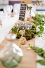 Table decoration on the table runner