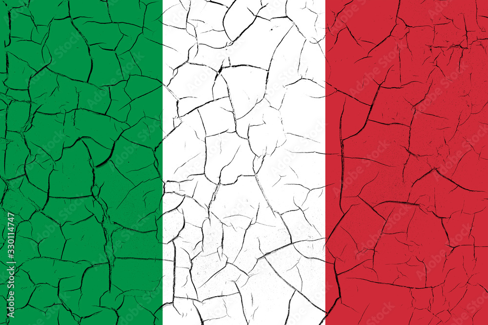 Poster flag of italywith texture. template for design