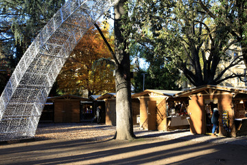 Bolzano (BZ), Italy - December 01, 2019: Christmas market area, Bolzano, Alto Adige, Italy