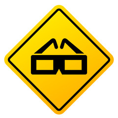 3d movie vector sign