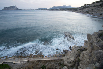 Calpe from Moraira viewpoint Marina Alta coast in Alicante province Spain
