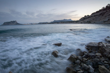 Calpe from Moraira viewpoint Marina Alta coast in Alicante province Spain
